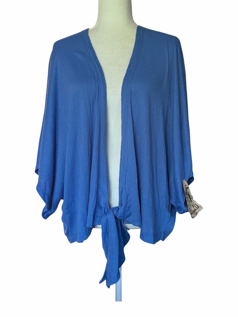 Blue Tie-Front Women’s Sweater Cardigan